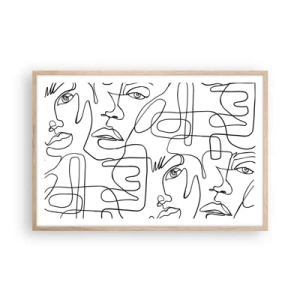 Affiche dans un chêne clair - Poster - Dans des émotions enchevêtrées - 91x61 cm