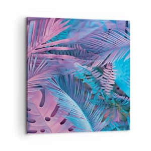 Impression sur toile - Image sur toile - Les tropiques en rose et bleu - 60x60 cm