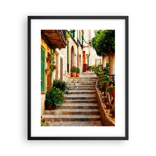 Affiche dans un cadre noir - Poster - Le charme des vacances espagnoles - 40x50 cm