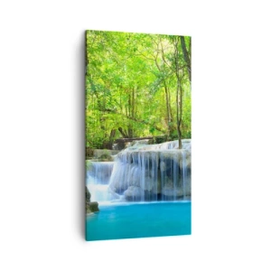 Impression sur toile - Image sur toile - Se noyer dans le turquoise et le vert - 45x80 cm
