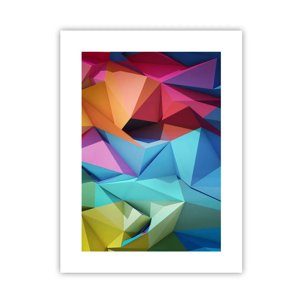 Affiche - Poster - Origami arc-en-ciel - 30x40 cm