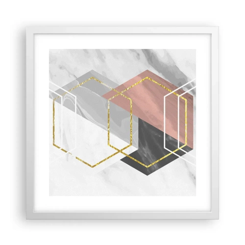 Affiche dans un cadre blanc - Poster - Composition en chaîne - 40x40 cm
