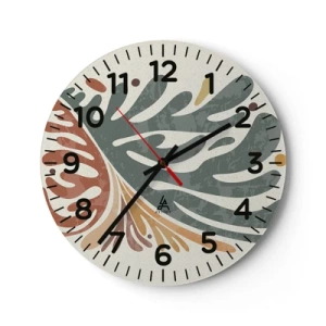 Horloge murale - Pendule murale - Feuille multicolore - 40x40 cm