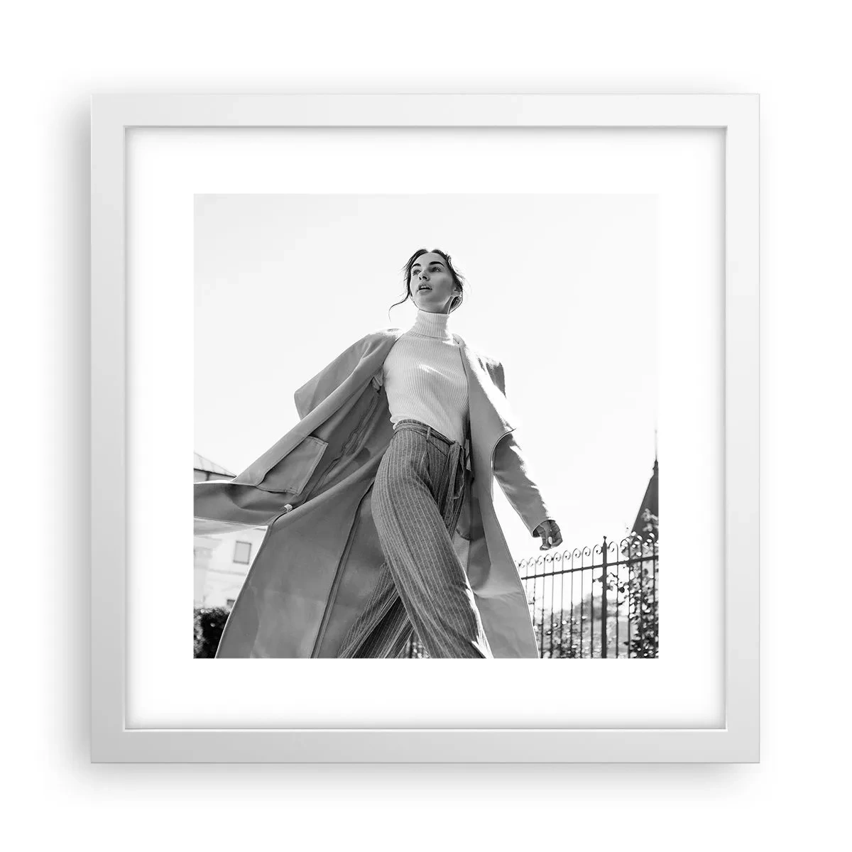 Affiche dans un cadre blanc - Poster - Tu viens avec moi? - 30x30 cm