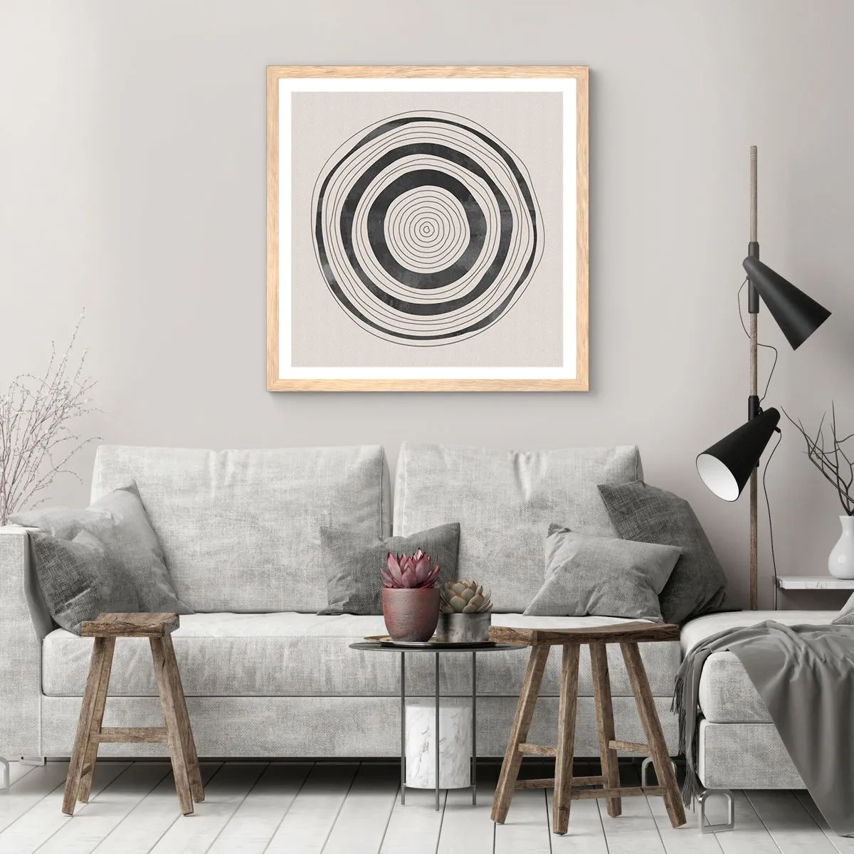 Affiche dans un chêne clair - Poster - Ce qui est important c'est ce qu'il y a entre les deux - 30x30 cm