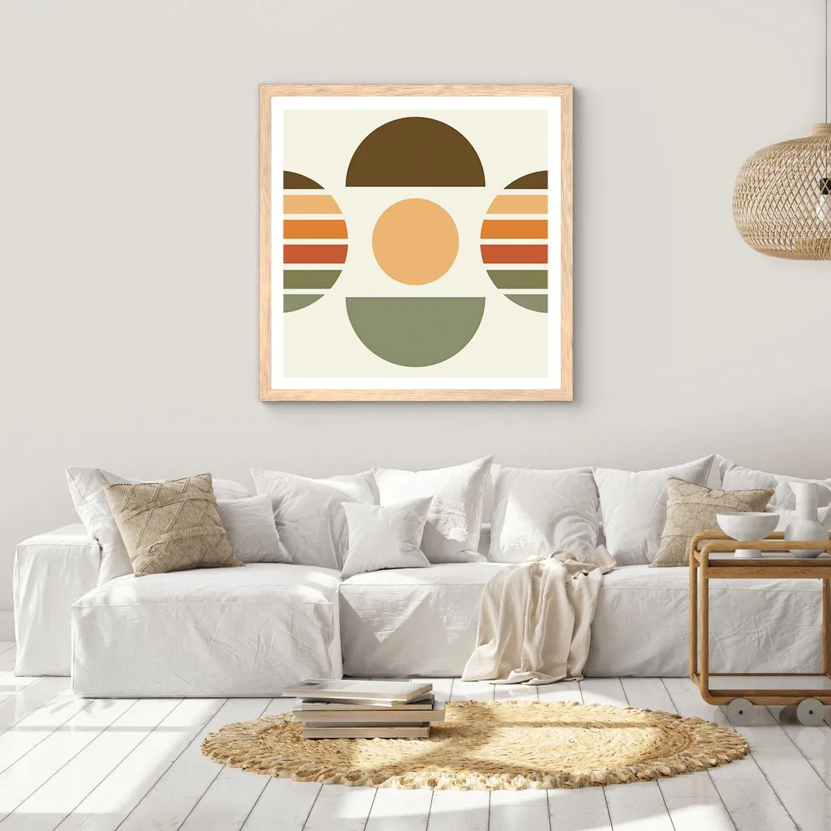 Affiche dans un chêne clair - Poster - Dans les coulaurs de la terre - 50x50 cm