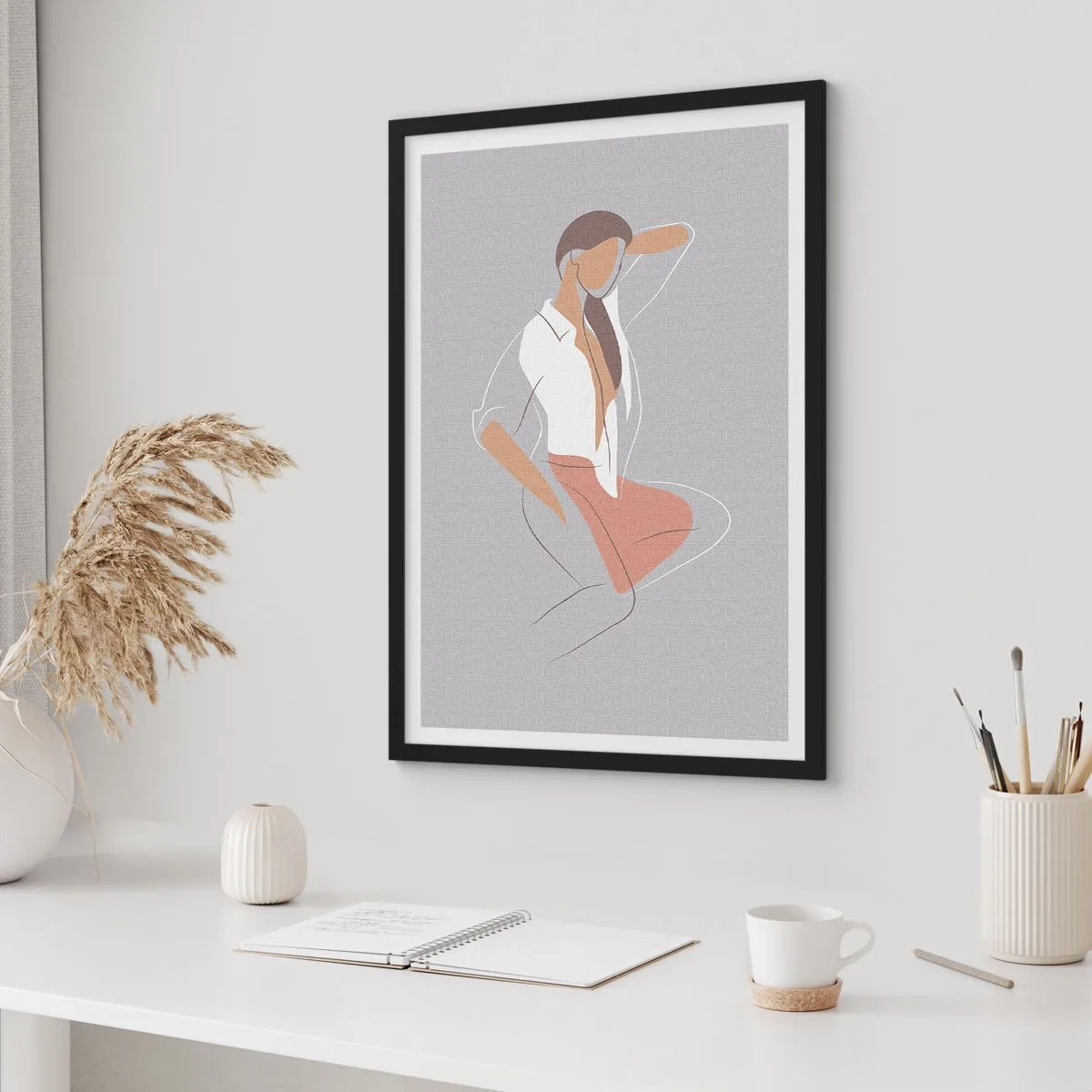 Affiche dans un cadre noir - Poster - Contour gracieux - 70x100 cm