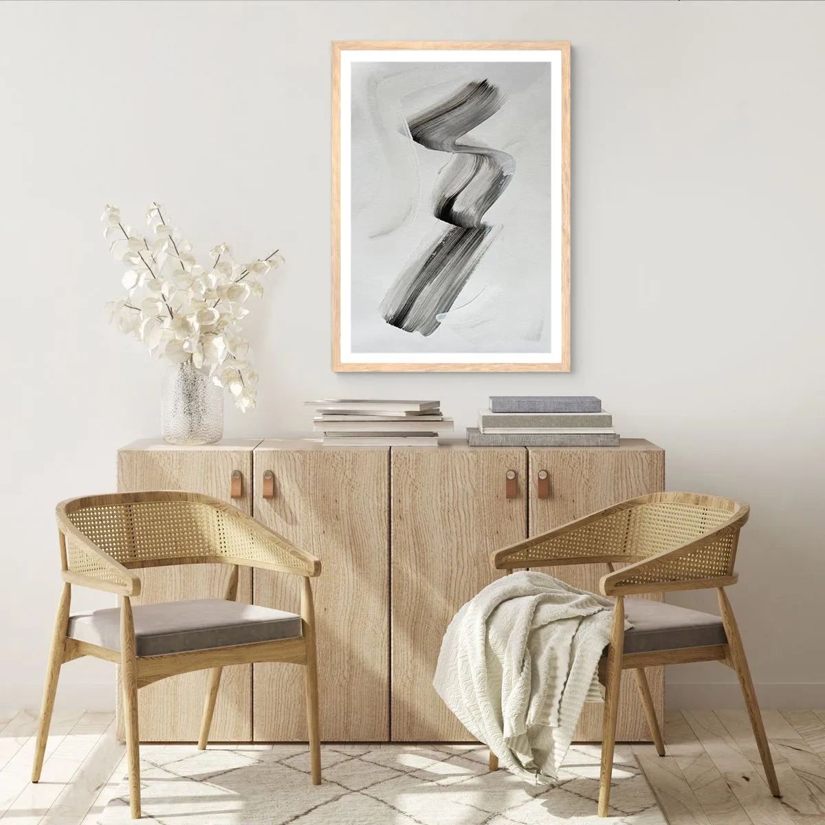 Affiche dans un chêne clair - Poster - Mine de rien pour s'amuser - 70x100 cm