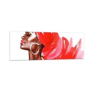 Impression sur verre - Image sur verre - "Les cheveux dans le vent" - 90x30 cm