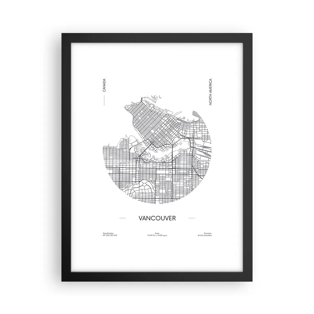 Affiche dans un cadre noir - Poster - Anatomie de Vancouver - 30x40 cm