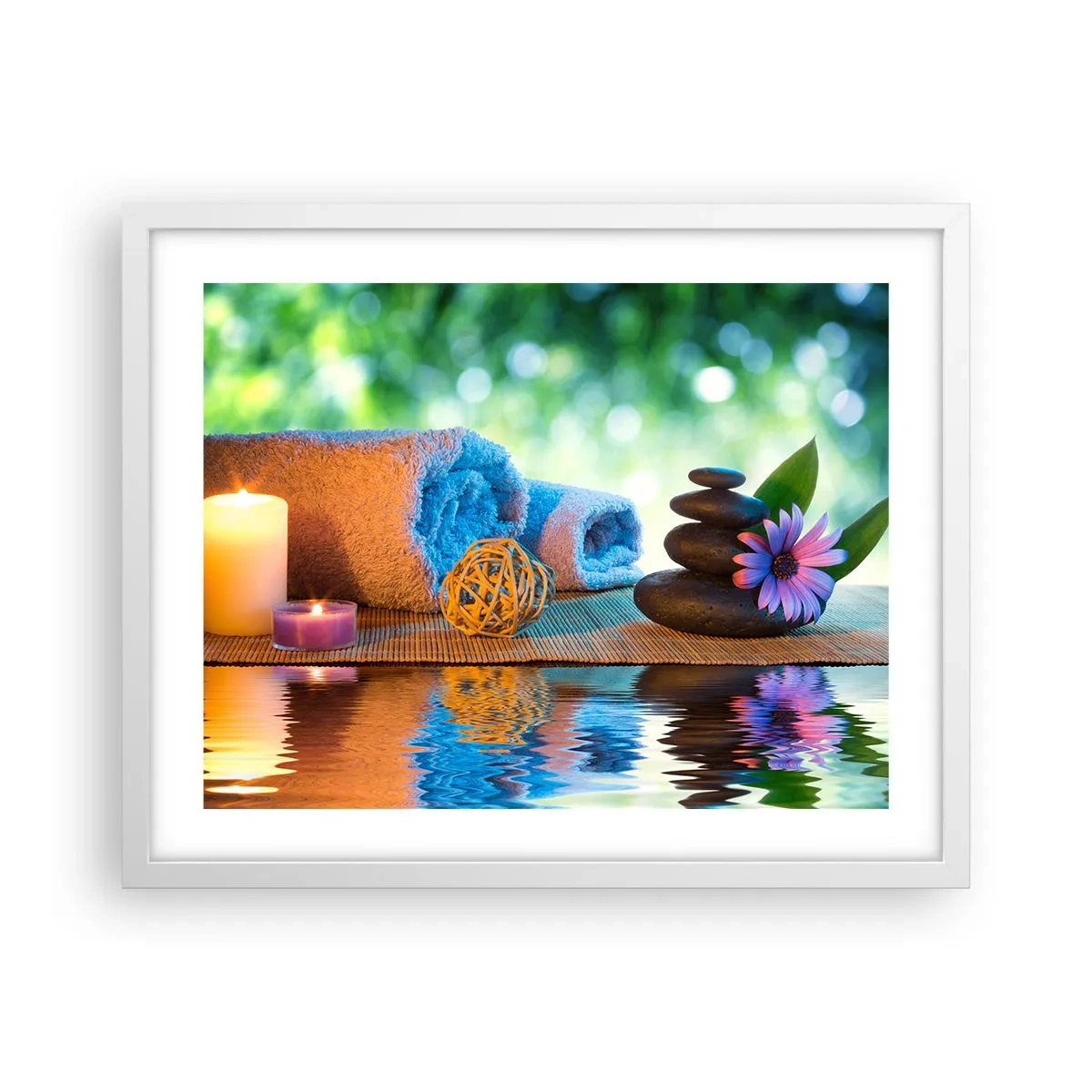 Affiche dans un cadre blanc - Poster - Temps pour le corps - 50x40 cm