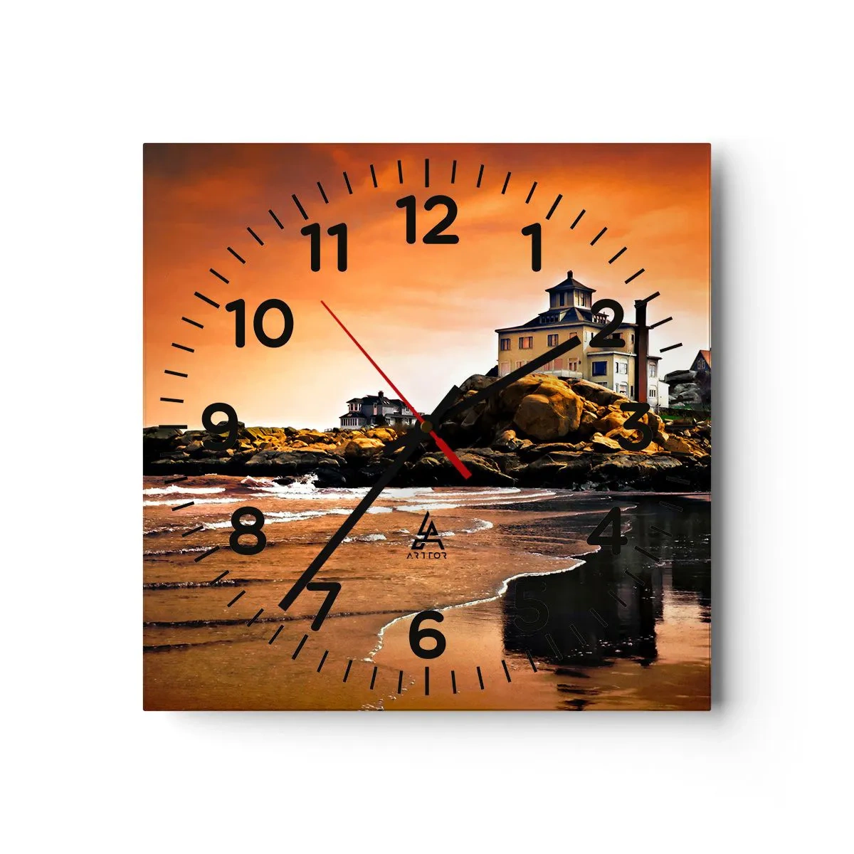 Horloge murale - Pendule murale - L'élégance de la côte ouest - 40x40 cm