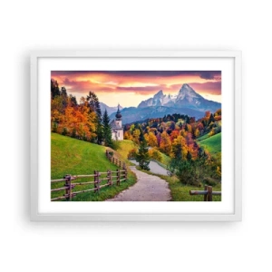 Affiche dans un cadre blanc - Poster - Paysage comme peind - 50x40 cm