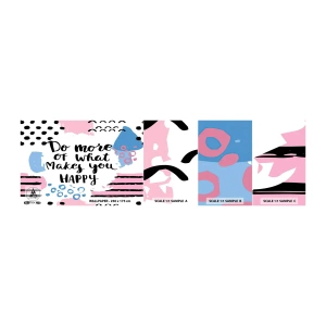 Échantillon de Papier Peint Autocollant Deluxe Sticker - Comment être heureux - Affirmation, Maxime, Mots - 100x30 cm
