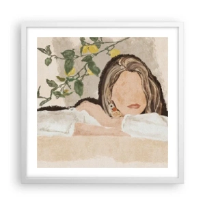 Affiche dans un cadre blanc - Poster - La beauté du sud - 50x50 cm