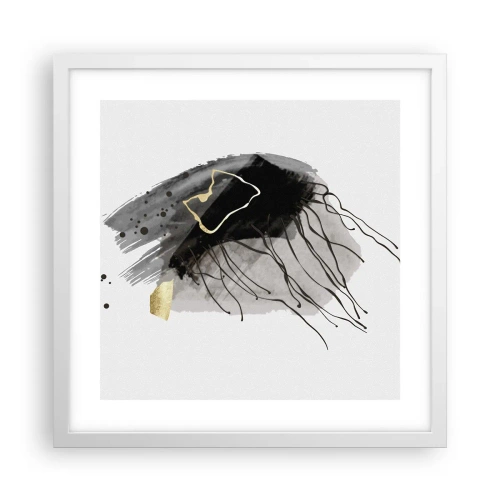 Affiche dans un cadre blanc - Poster - En noir et en or - 40x40 cm