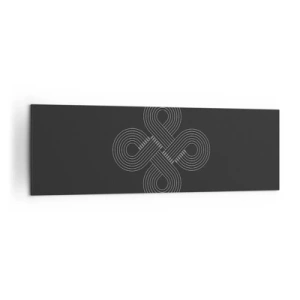 Impression sur toile - Image sur toile - Motif celtique dans un style minimaliste sur fond noir - 160x50cm - Dans l'âme celtique - Décoration murale moderne pour le salon et la chambre ARTTOR