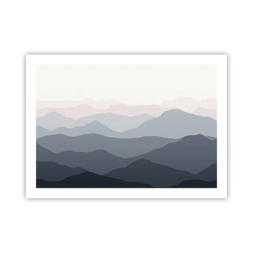 Affiche - Poster - Vagues de montagnes - 70x50 cm