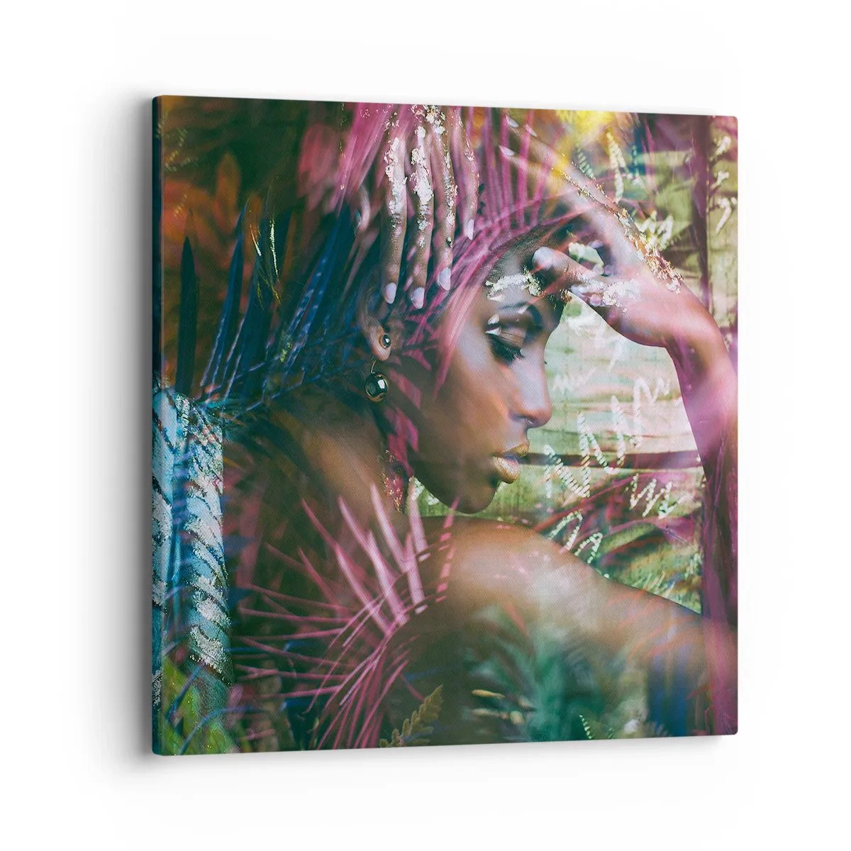 Impression sur toile - Image sur toile - Dame Nature dans la jungle - 40x40 cm