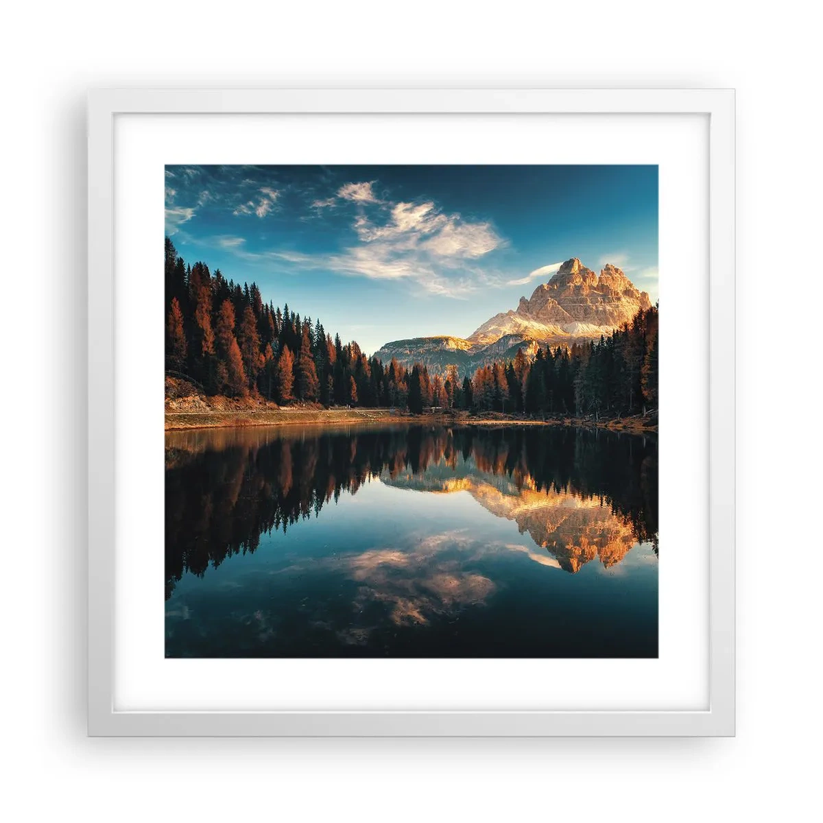 Affiche dans un cadre blanc - Poster - Double paysage - 40x40 cm
