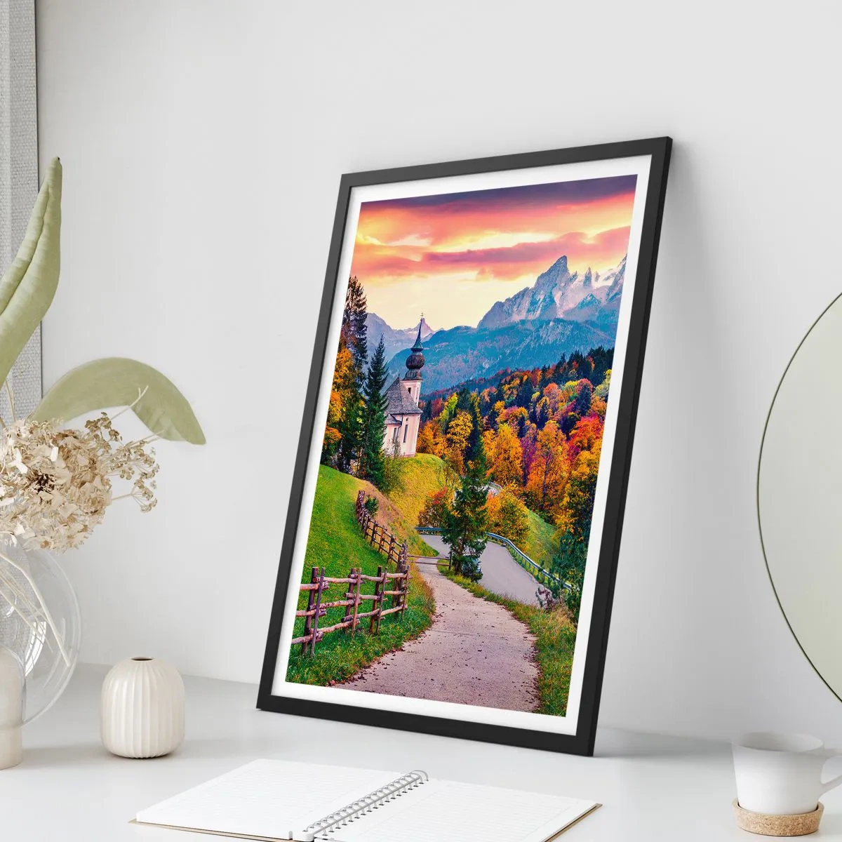 Affiche dans un cadre noir - Poster - Paysage comme peind - 61x91 cm