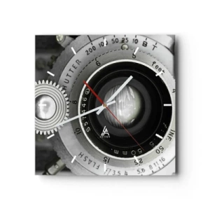 Horloge murale - Pendule murale - L'objectif d'un vieil appareil photo - 30x30cm - Histoire d'Hollywood - Décoration murale moderne pour le salon et la chambre ARTTOR