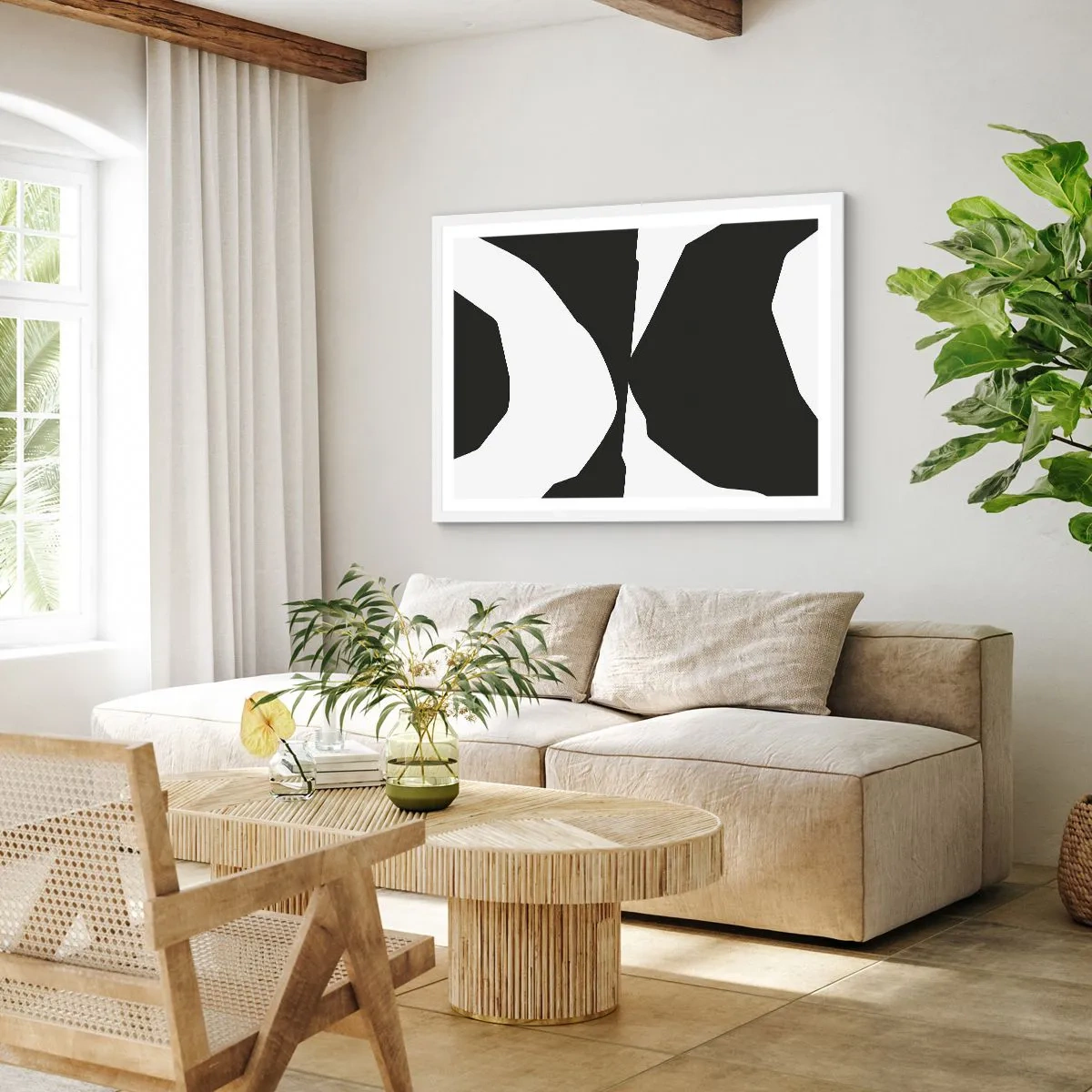 Affiche dans un cadre blanc - Poster - Positif négatif - 70x50 cm