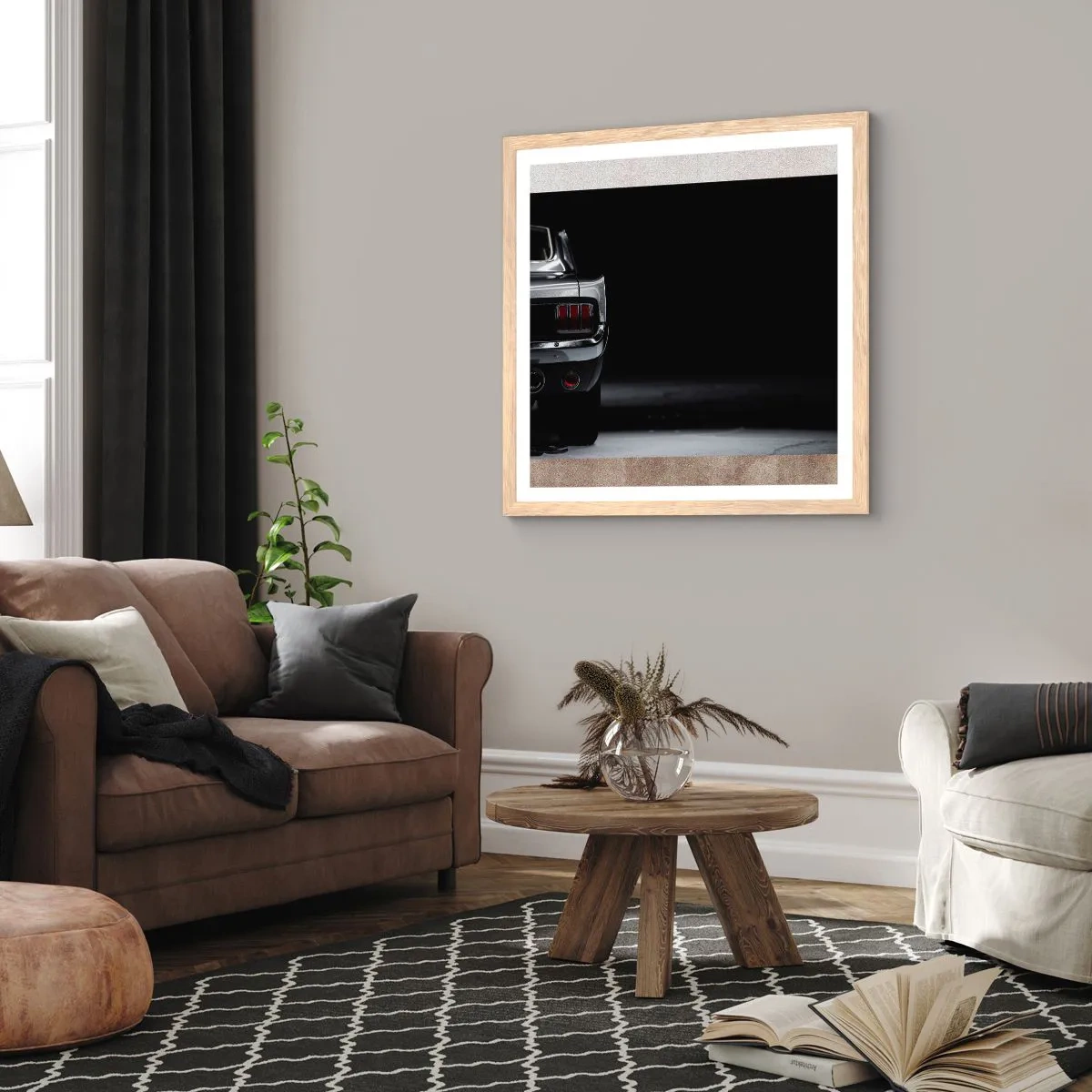 Affiche dans un chêne clair - Poster - Le charme du classique - 30x30 cm