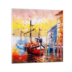 Impression sur verre - Image sur verre - Bon retour - 70x70 cm