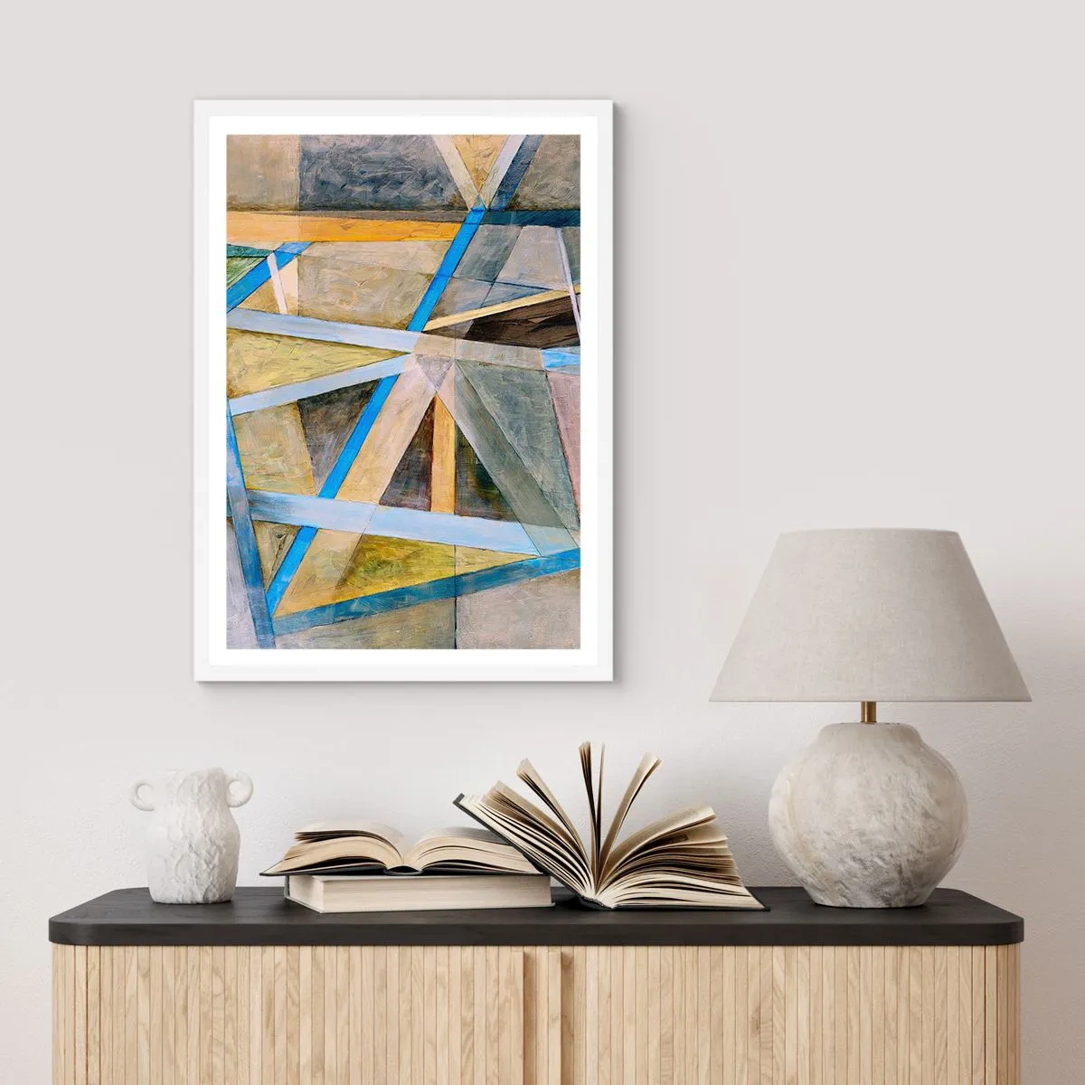 Affiche dans un cadre blanc - Poster - Tout droit ou en diagonale ? - 70x100 cm