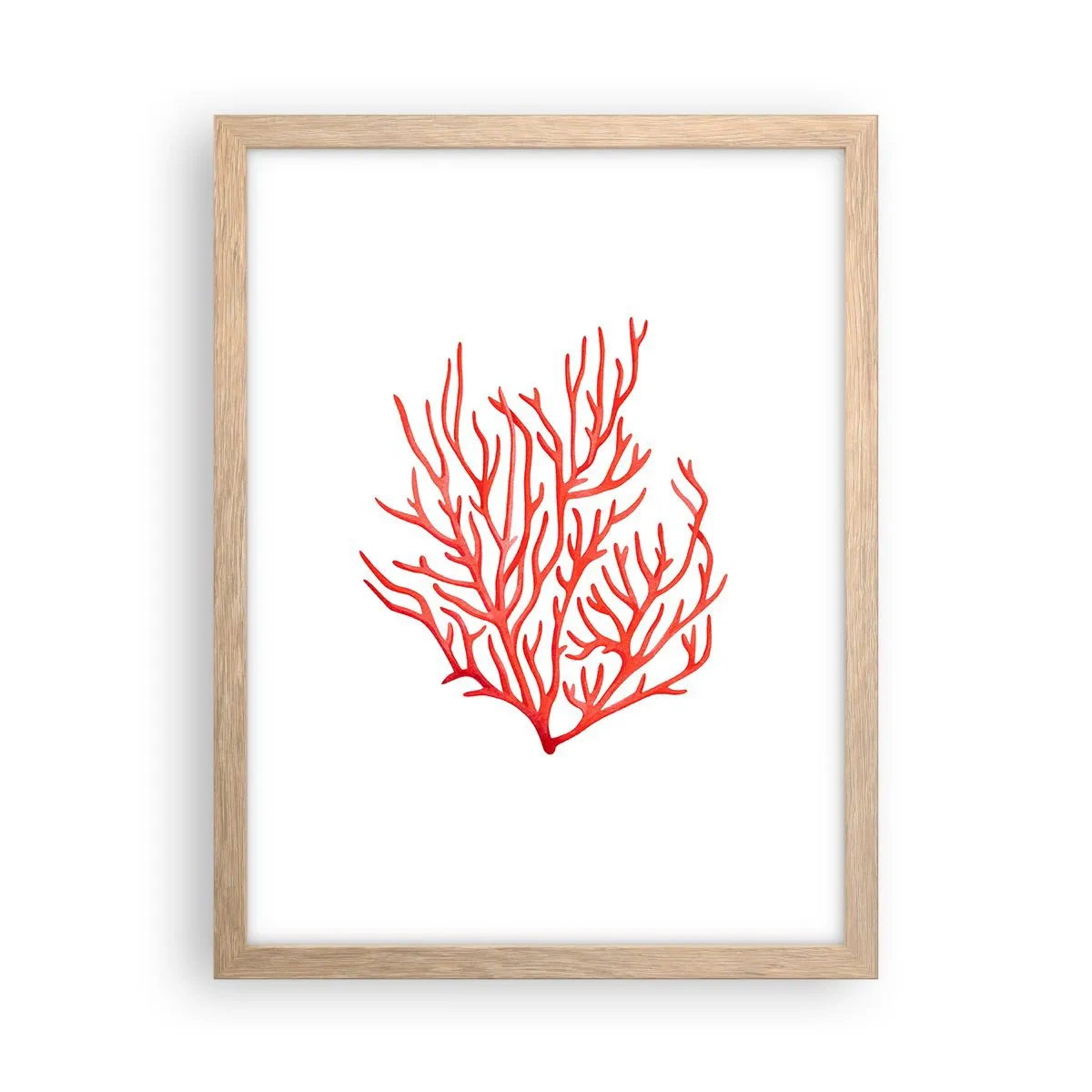 Affiche dans un chêne clair - Poster - Filigrane de corail - 30x40 cm