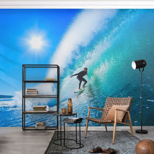 Papier Peint Photo Premium Sand - A travers le grand ciel bleu - sport, Surfeur, Mer - 200x140 cm