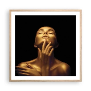 Affiche dans un chêne clair - Poster - Comme de la soie dorée - 60x60 cm