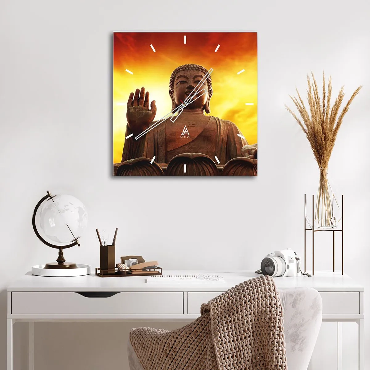 Horloge murale - Pendule murale - La paix du monde - 40x40 cm