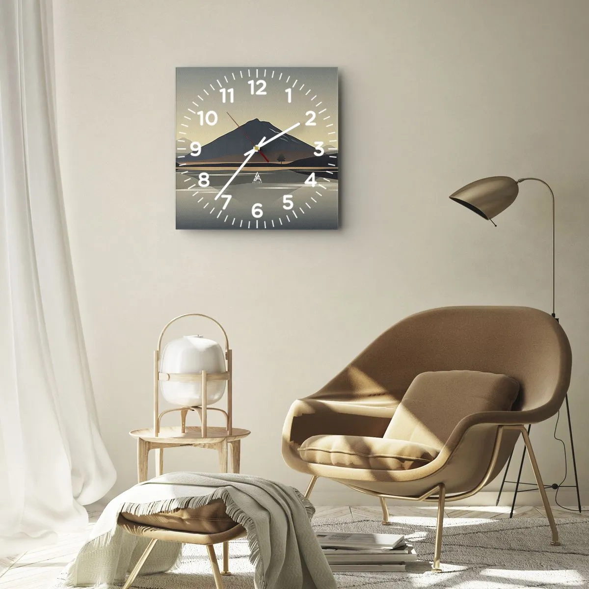 Horloge murale - Pendule murale - Reflet de miroir - 30x30 cm