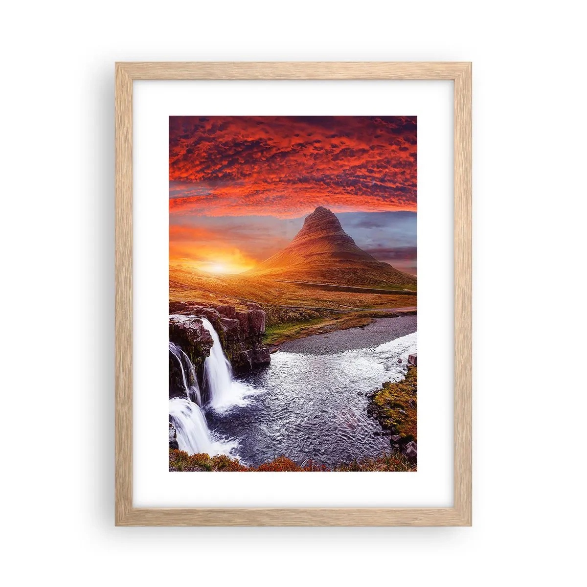 Affiche dans un chêne clair - Poster - Vue de la terre du milieu - 30x40 cm