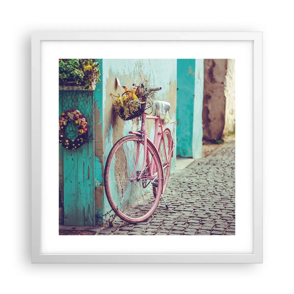 Affiche dans un cadre blanc - Poster - Je reviens tout de suite - 40x40 cm