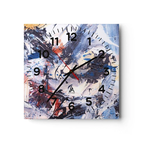 Horloge murale - Pendule murale - La danse folle de l'abstrait - 30x30 cm
