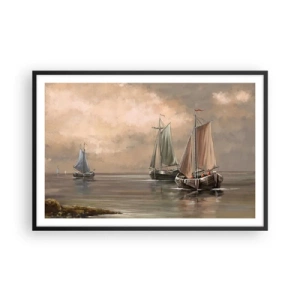 Affiche dans un cadre noir - Poster - Le retour des marins - 91x61 cm