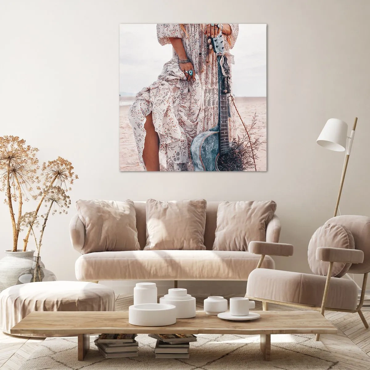 Impression sur toile - Image sur toile - Enfant de fleur en route - 60x60 cm