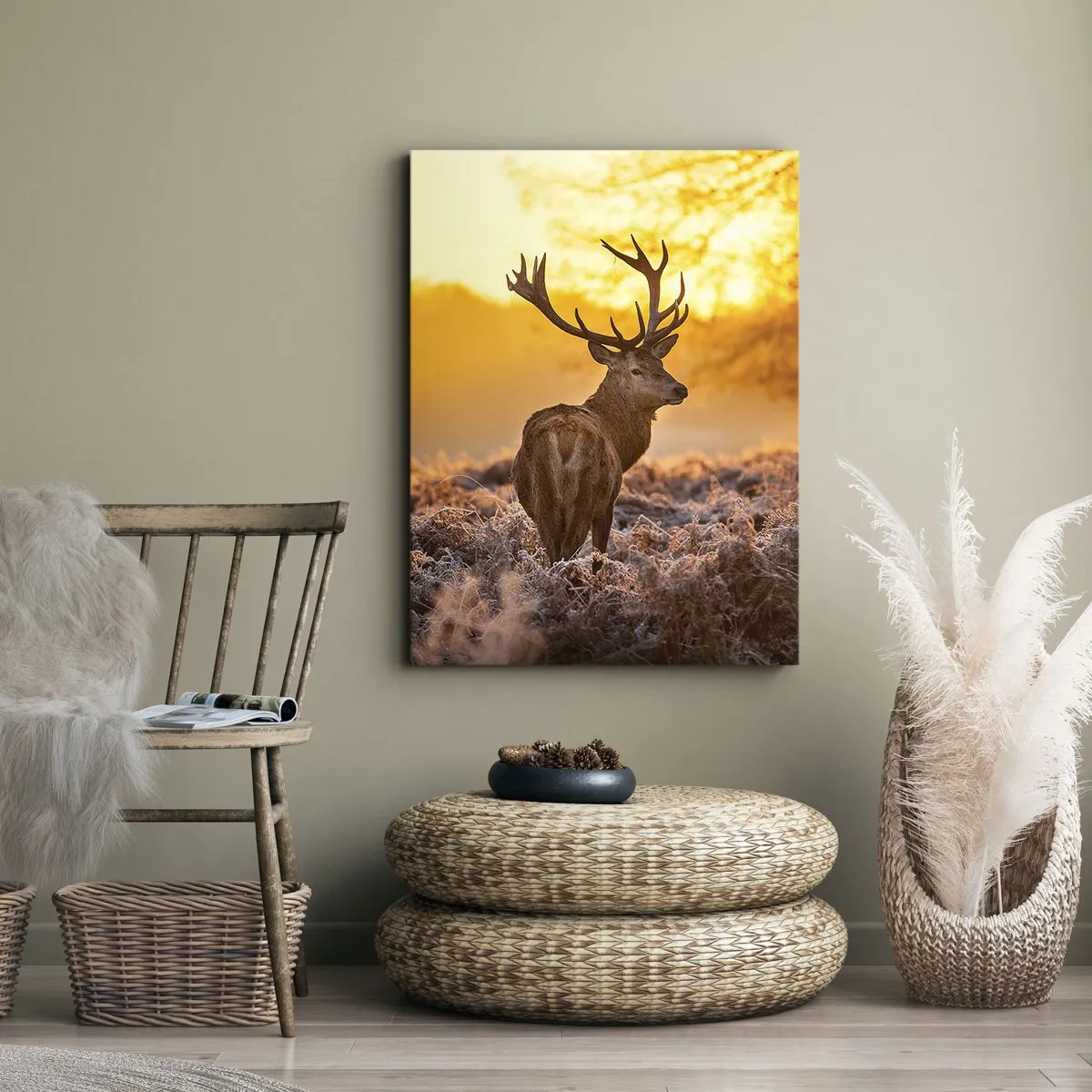 Impression sur toile - Image sur toile - Roi de la forêt automnal - 65x120 cm