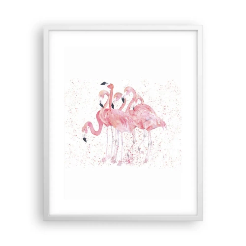 Affiche dans un cadre blanc - Poster - Ensemble rose - 40x50 cm