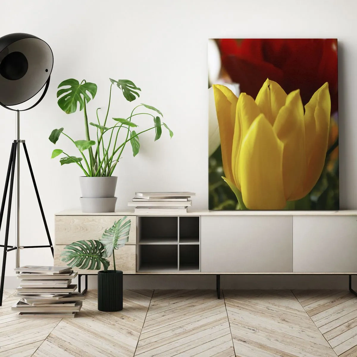 Impression sur toile - Image sur toile - La fièvre des tulipes - 65x120 cm