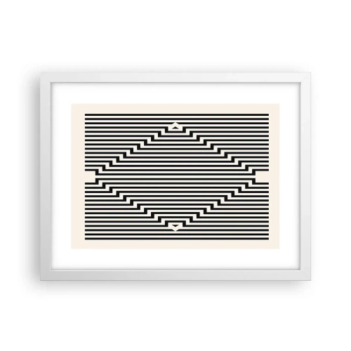 Affiche dans un cadre blanc - Poster - Illusion géométrique - 40x30 cm