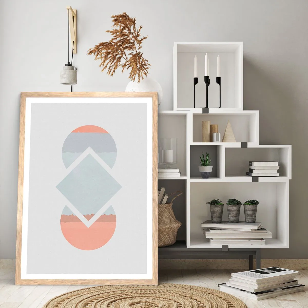 Affiche dans un chêne clair - Poster - La situation est clair - 70x100 cm