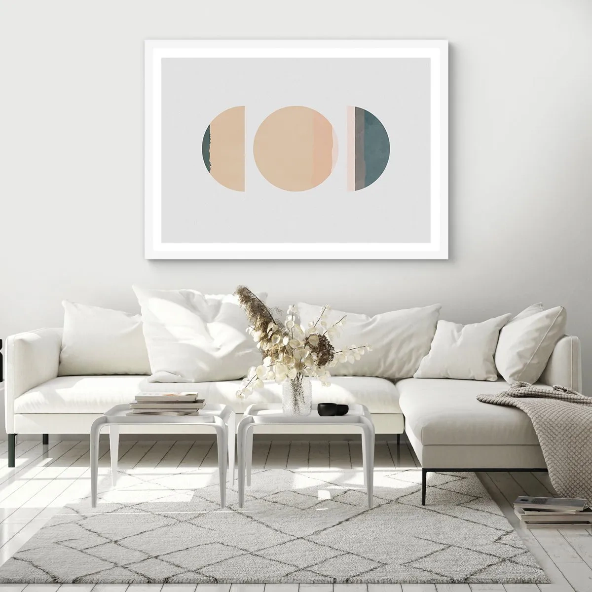 Affiche dans un cadre blanc - Poster - Cercles après cercles - 100x70 cm