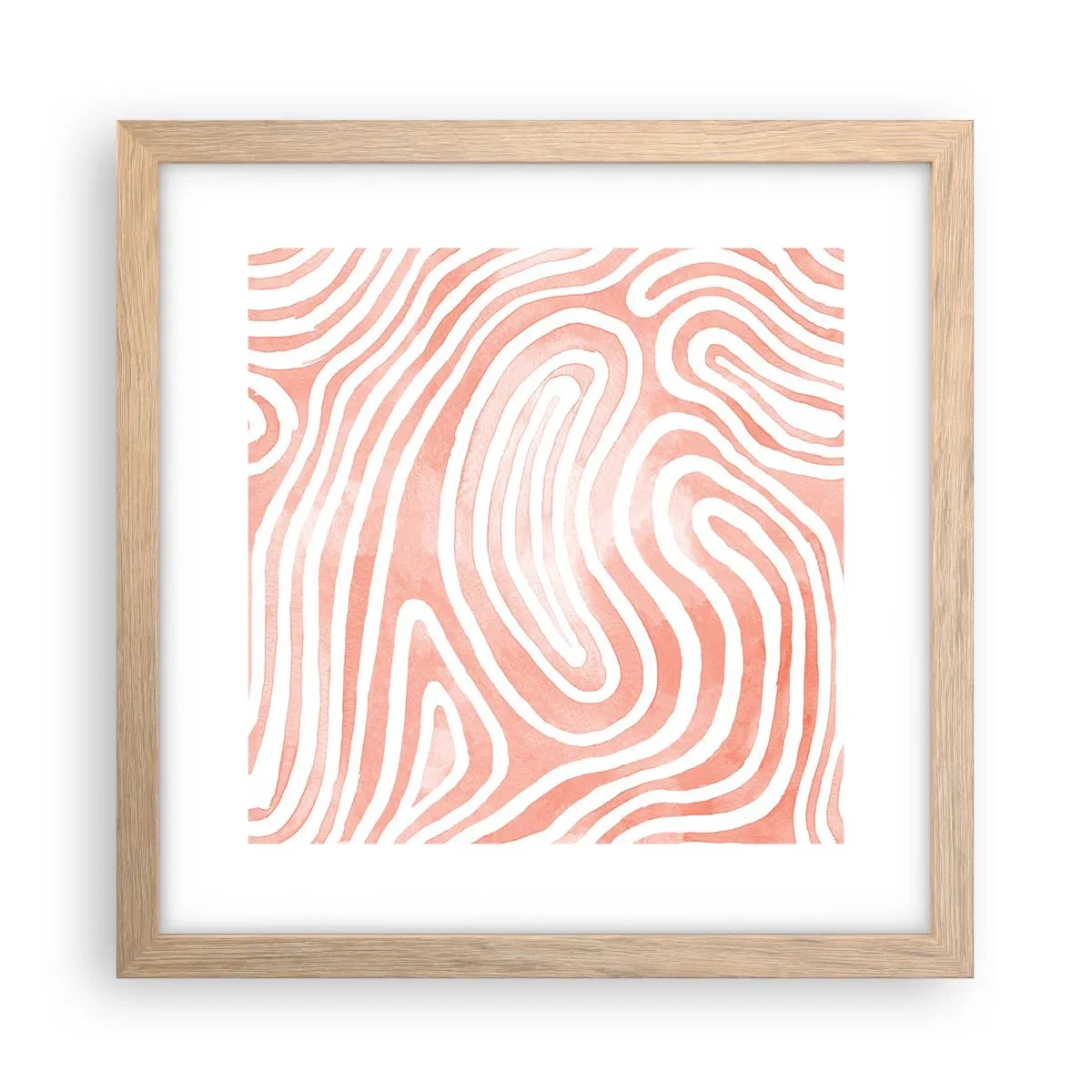 Affiche dans un chêne clair - Poster - Dans le labyrinthe de corail - 30x30 cm