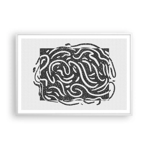 Affiche dans un cadre blanc - Poster - Abstraction : la danse de la joie - 100x70 cm