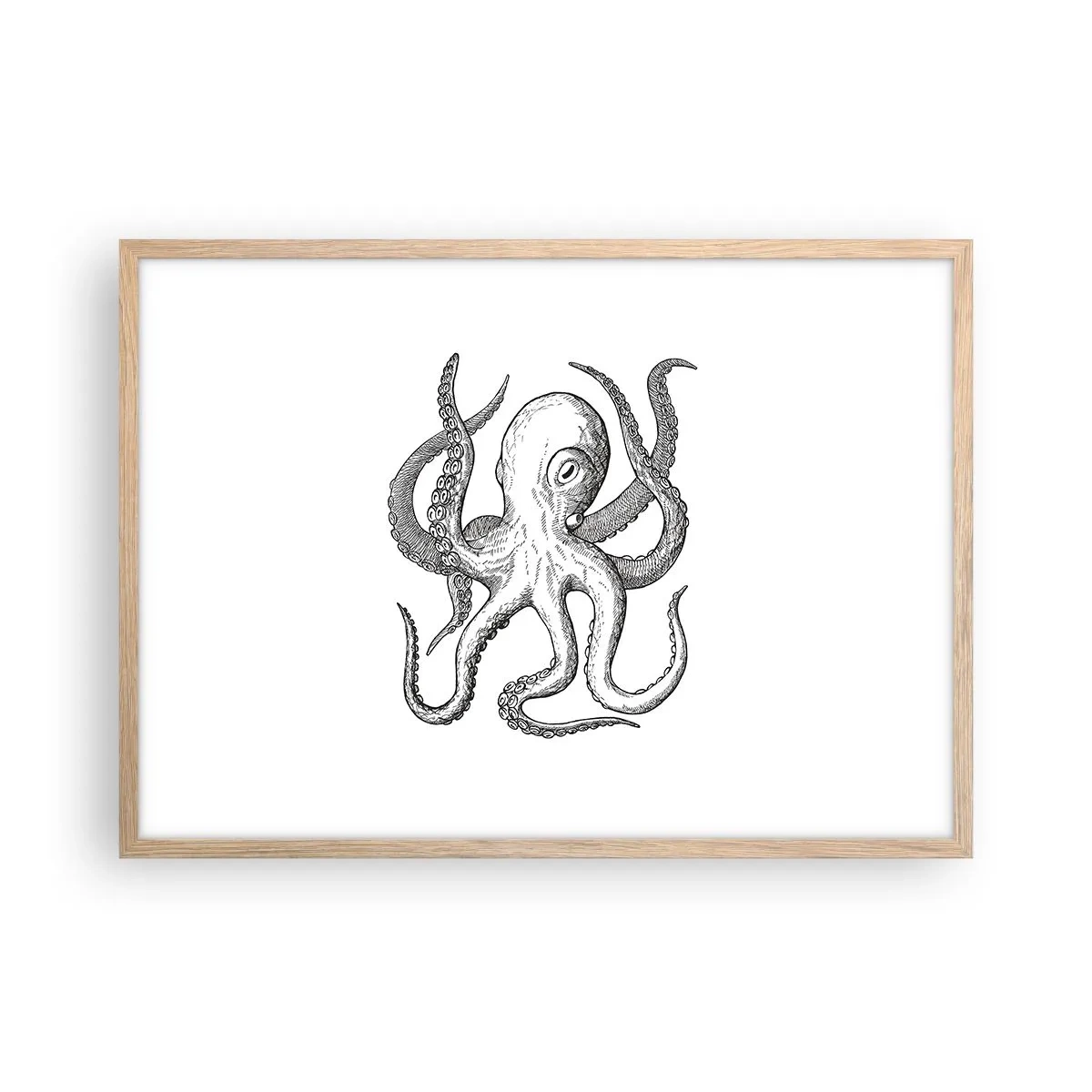 Affiche dans un chêne clair - Poster - Dansant avec les vagues - 70x50 cm