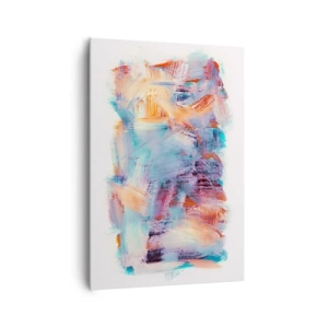 Impression sur toile - Image sur toile - Coups de pinceau colorés dans une composition abstraite - 70x100cm - Un désordre coloré - Décoration murale moderne pour le salon et la chambre ARTTOR